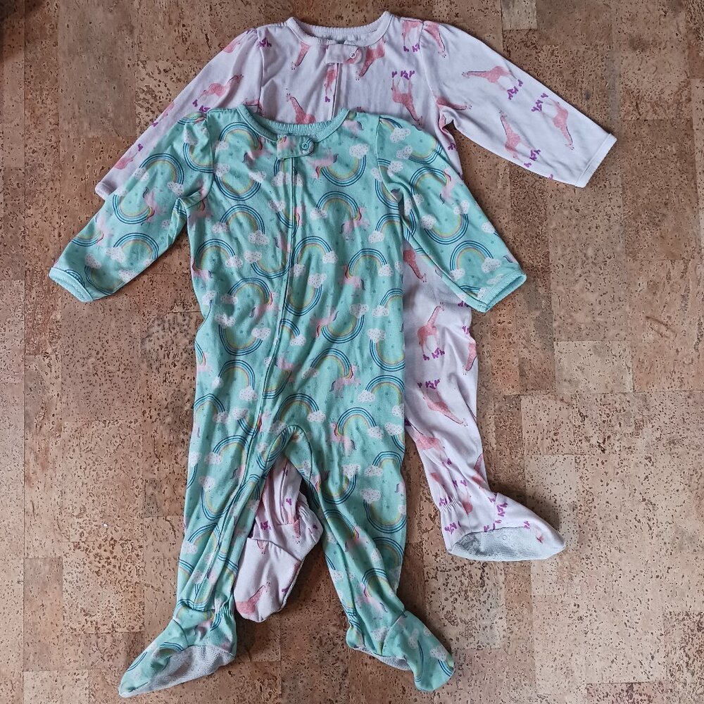 Two 18m Baby Footie Pajamas